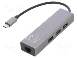 GEMBIRD Hub USB Cablexpert avec RJ45, 3x USB-A et USB-C, USB 3.1 Gen 1
