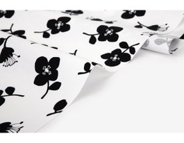 Dailylike Étoffe en coton imprimée fleurs tissage Oxford 1,50m x 3m