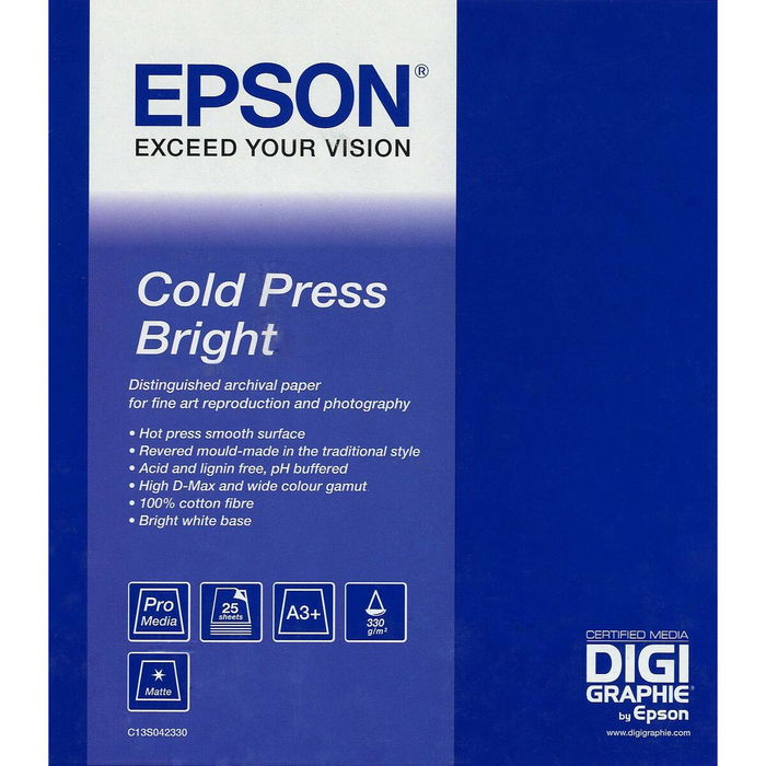 Papier pour aquarelle Epson GF Papel Artístico Cold Press Bright