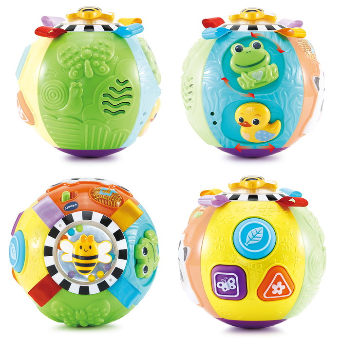 V-Tech Pelote interactive bébé Diverbola animaux et formes 80-577622, avec sons, lumières, sensor de mouvement, pour enfant à partir de 6 mois