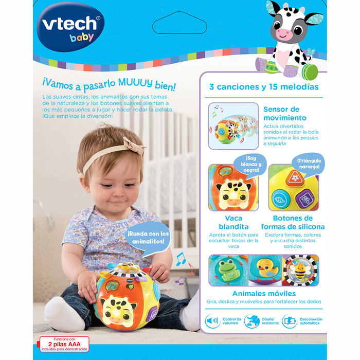 V-Tech Pelote interactive bébé Diverbola animaux et formes 80-577622, avec sons, lumières, sensor de mouvement, pour enfant à partir de 6 mois