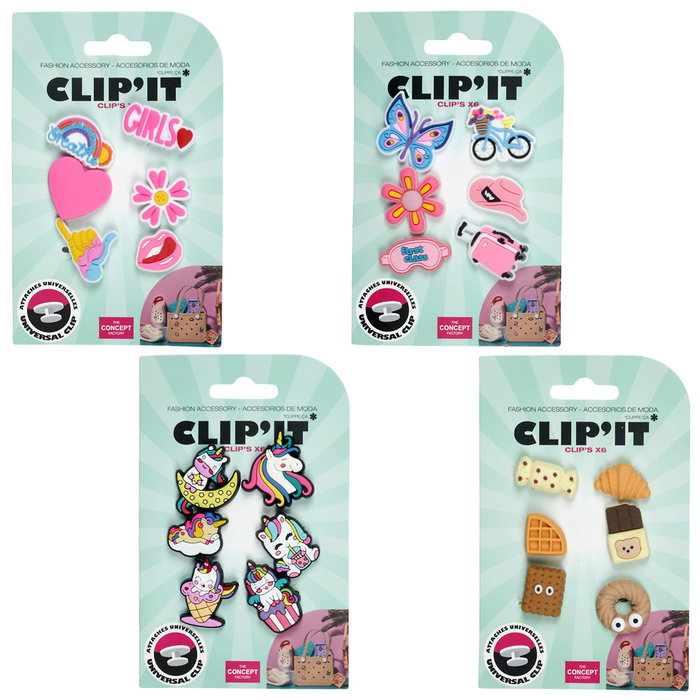 Home Deco Factory JGO. 6 CHARMS CLIP IT - Lot de 6 charms en PVC