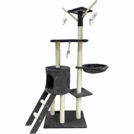 Jipsy Arbre à chat gris foncé avec niche et perchoir