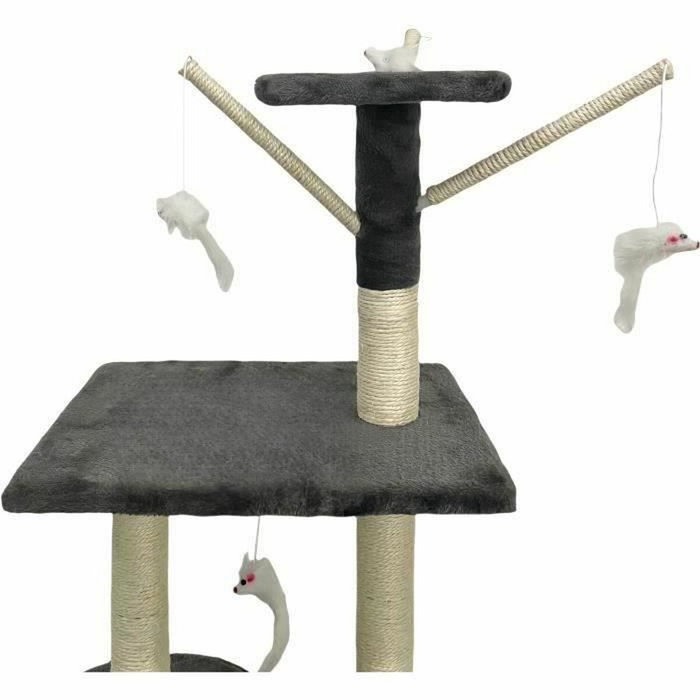 Jipsy Arbre à chat gris foncé avec niche et perchoir