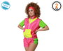 Costume de survêtement court années 80 deux pièces avec imprimé fluo - Ensemble rétro pour fête et déguisement