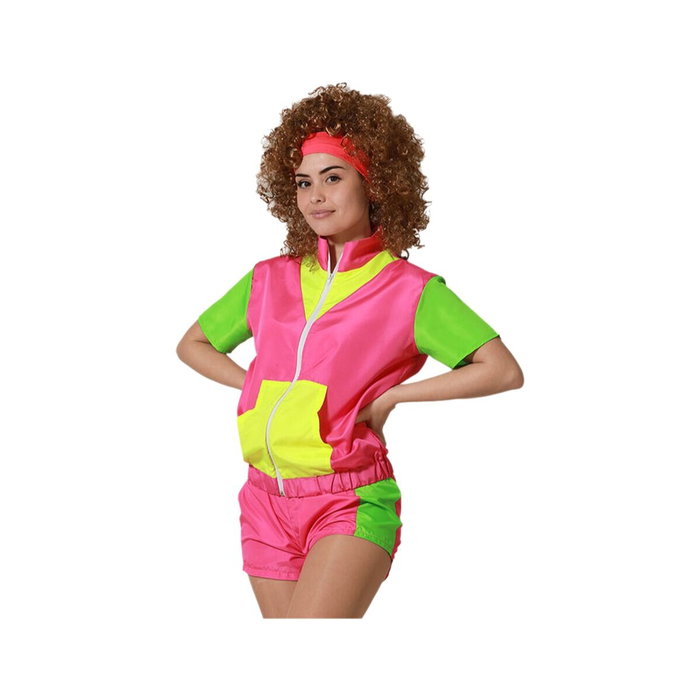 BigBuy Carnival Ensemble de Survêtement Court Rose Style Années 80