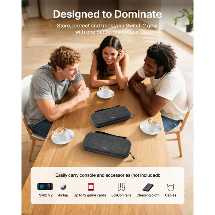 Belkin Pochette de transport pour Nintendo Switch 2 - Anthracite Belkin Pochette de transport pour Nintendo Switch 2 - Anthracite