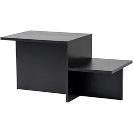 Table basse Harmony rectangulaire en aggloméré mélaminé noir, 80 x 40 x 40 cm - Design moderne et épuré