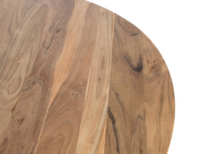 GINER Y COLOMER Table de Salle à Manger Ronde en Acacia et Manguier avec Base Spirale Sculpturale - Fabrication Artisanale - Finition Naturelle