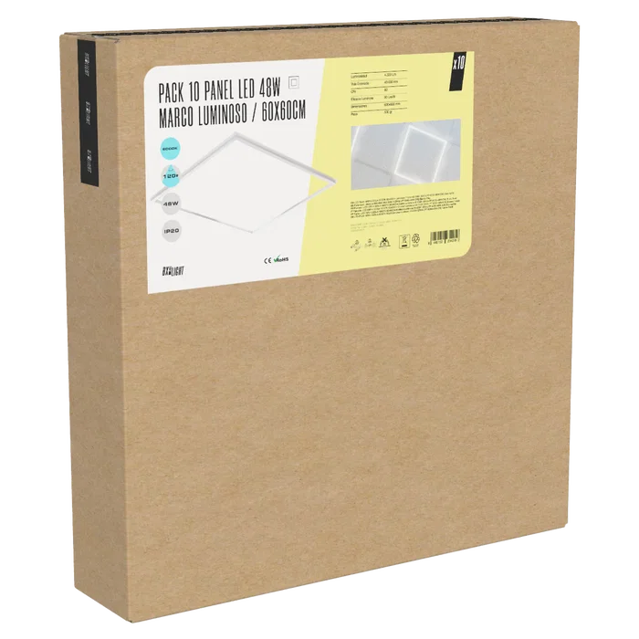BX3 LIGHT Pack de 10 Panneaux LED Modulaires 60x60 48W 6000K Blanc Froid BX3 LIGHT Pack de 10 Panneaux LED Modulaires 60x60 48W 6000K Blanc Froid