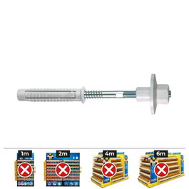 Celo Sac de 2 unités de fixation lavabo avec écrou en nylon Ø 8 x 100 mm
