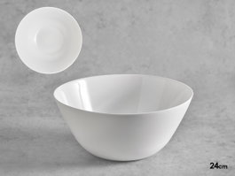 Vivalto Bol Lisse Opal 24 cm Blanc – Compatible Lave-vaisselle et Micro-ondes (Set de 12)