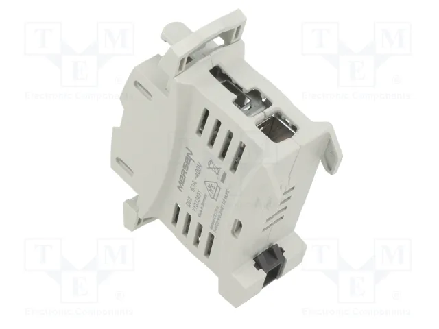 MERSEN Socle D02 pour rail DIN, 63A, 1 pôle