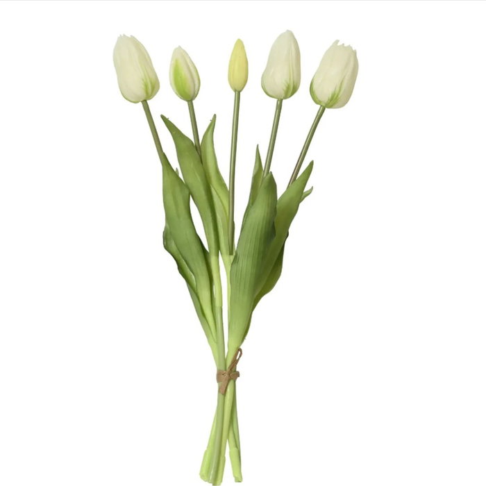 Everlands Ramo de tulipanes blancs en polypropylène 15x15x40 cm Everlands Ramo de tulipanes blancs en polypropylène 15x15x40 cm