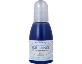 Tsukineko Encre BRILLIANCE Bleu Méditerranée effet nacré 20ml