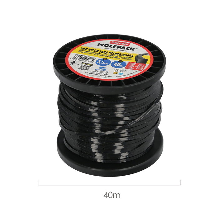 WOLFPACK LINEA PROFESIONAL Fil Nylon/Aluminium Carré 3,5mm (40m)