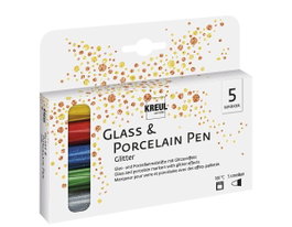 Kreul Set de 5 marqueurs verre et porcelaine GLASS&PORCELAIN Glitter