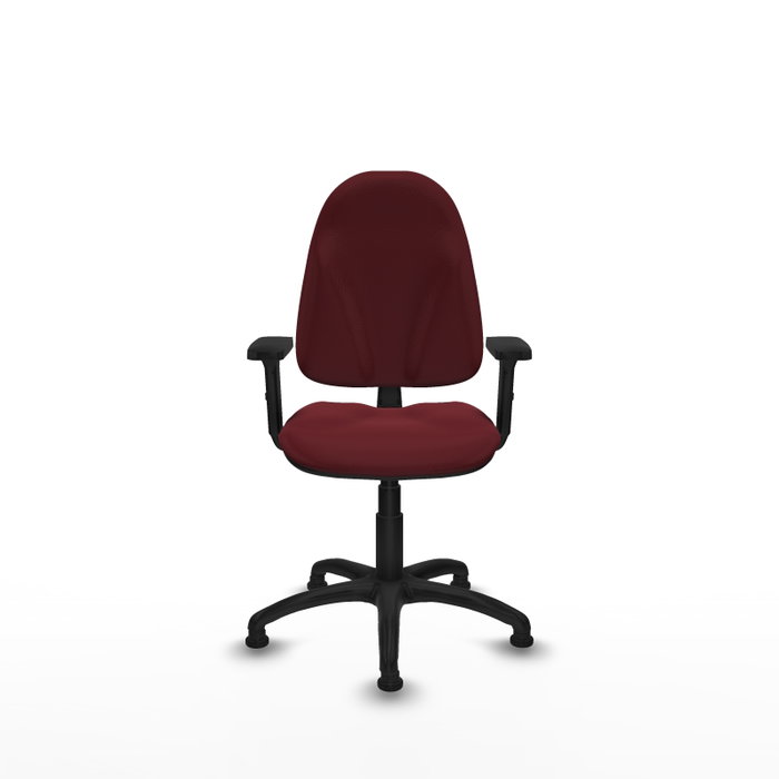 PIQUERAS Y CRESPO Chaise de bureau Algarra, similicuir grenat, accoudoirs 2D