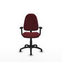 PIQUERAS Y CRESPO Chaise de bureau Algarra, similicuir grenat, accoudoirs 2D