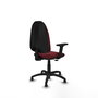 PIQUERAS Y CRESPO Chaise de bureau Algarra, similicuir grenat, accoudoirs 2D
