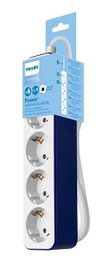 PHILIPS Base multiple 4 tomas - blanc/bleu