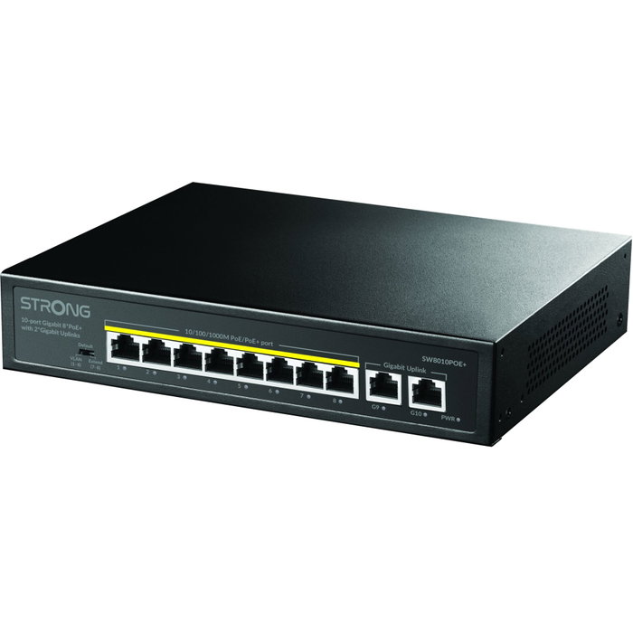 Strong SW8010POE+ Switch 8 Ports Gigabit PoE+