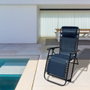Marbueno Tumbona Plegable Acier, Coussins Jardin Piscine 90x66x108, Gravité Zéro Bleu Foncé 10011X2