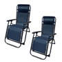 Marbueno Tumbona Plegable Acier, Coussins Jardin Piscine 90x66x108, Gravité Zéro Bleu Foncé 10011X2