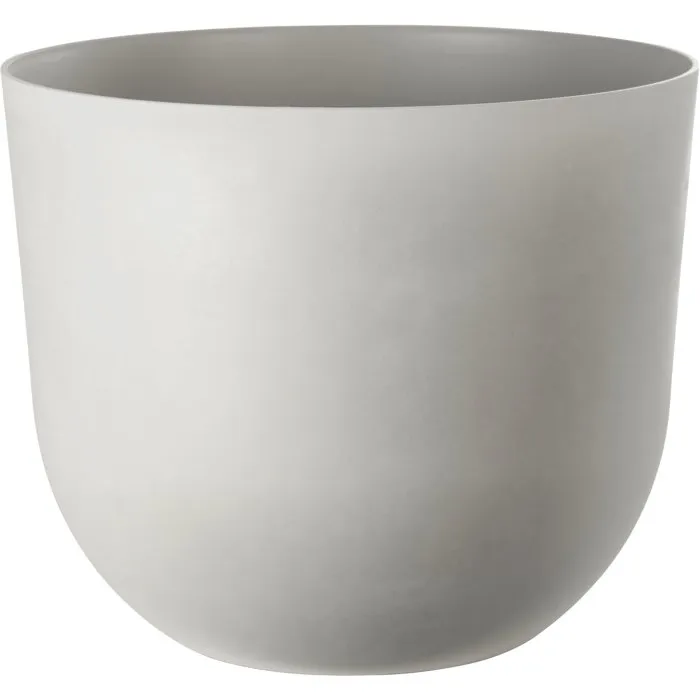 Garden Id Swing Rond pot de fleurs rond en pierre blanche diamètre 40 cm, hauteur 32 cm, 30 L pour intérieur/extérieur