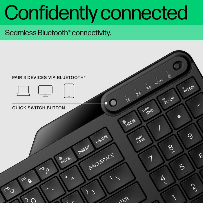 HP Clavier Bluetooth multi-périphériques HP 460 Noir HP Clavier Bluetooth multi-périphériques HP 460 Noir