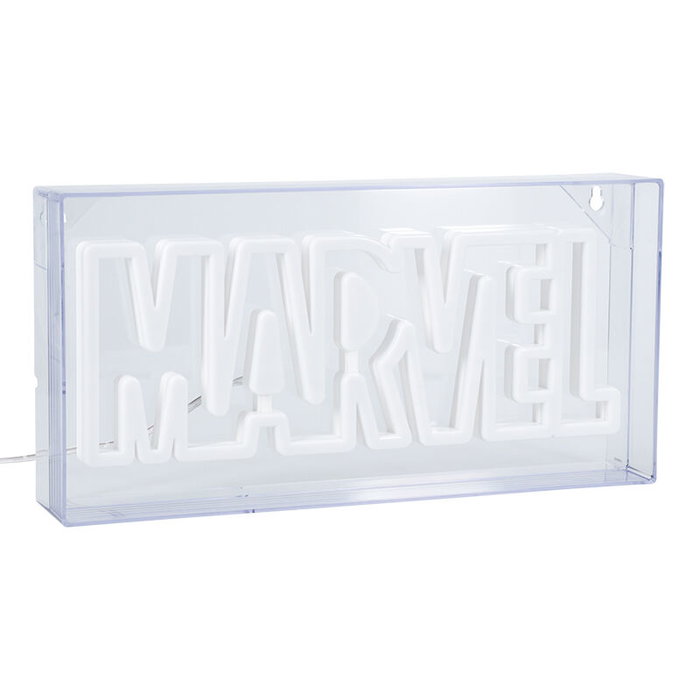Paladone Lampe LED Néon Logo Marvel, avec câble USB-C, à poser ou suspendre