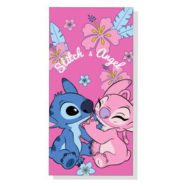 DISNEY Serviette de bain Angel et Stitch en microfibre 70x140 cm 250 g/m² 100% polyester