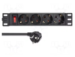 QOLTEC Bloc multiprise parafoudre 4 prises Schuko noir