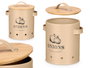 KINVARA Épluche-oignon avec couvercle en bambou beige