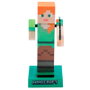 PUCKATOR Figurine Solaire Minecraft Alex - Figurine Décorative avec Panneau Solaire pour Jardin ou Balcon