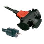 F-Line Adaptateur multiple schuko caoutchouc IP44 2P+T 16A 250V~ noir avec câble 10 m