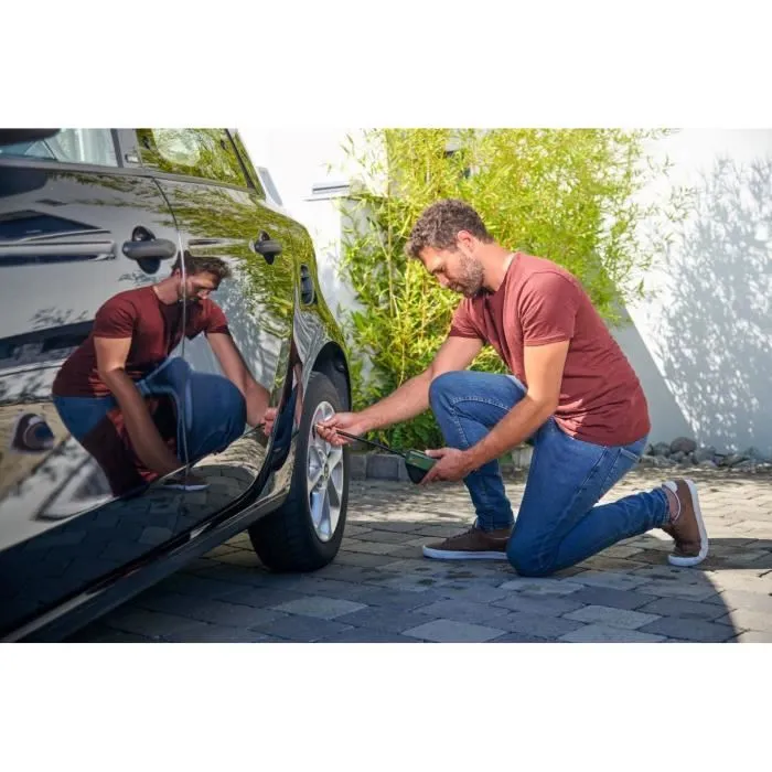 Bosch Easypump 3.6V - Pompe à air comprimé sans fil, gonfleur pour pneus de vélo, voiture, moto et ballons, avec sac textile - 0603947000 Bosch Easypump 3.6V - Pompe à air comprimé sans fil, gonfleur pour pneus de vélo, voiture, moto et ballons, avec sac textile - 0603947000