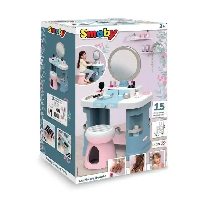 Smoby Coiffeuse My Beauty - Coiffeuse de beauté pour enfants avec accessoires de coiffure, manucure et maquillage - Jeu d'imagination