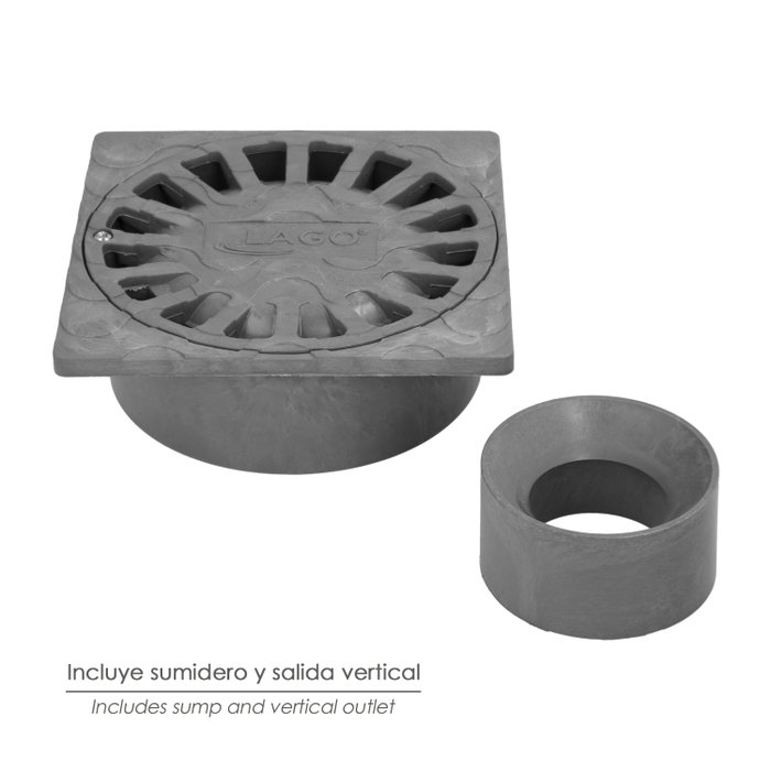ABRISA Sumidero Sifónico PVC 25x25 cm avec sortie Ø 90/110 mm ABRISA Sumidero Sifónico PVC 25x25 cm avec sortie Ø 90/110 mm