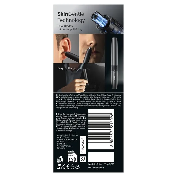 Braun EN20 Tondeuse nez et oreilles avec technologie SkinGentle