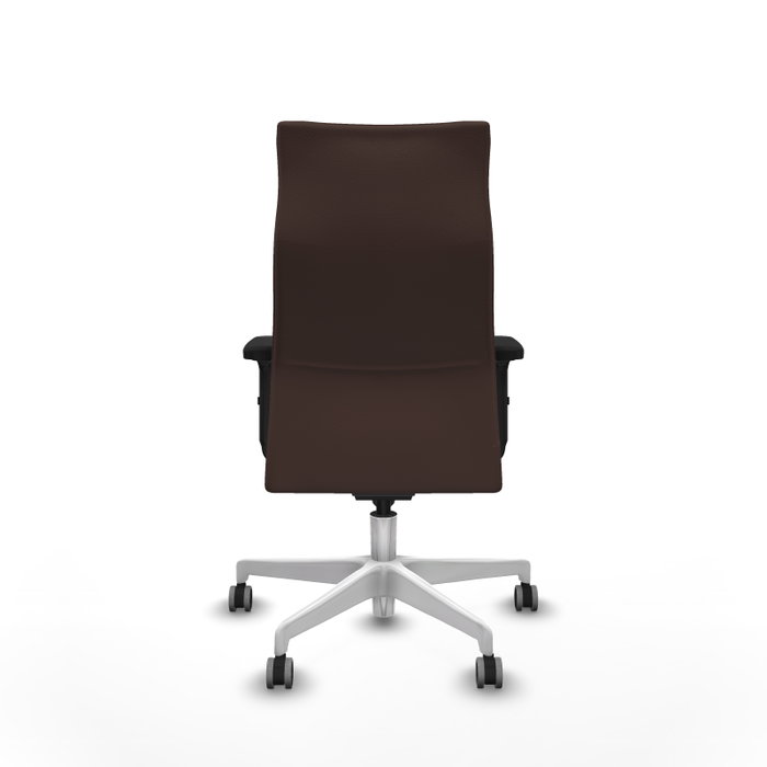 Piqueras Y Crespo Fauteuil Albacete Marron foncé avec mécanisme synchrone et base blanche Piqueras Y Crespo Fauteuil Albacete Marron foncé avec mécanisme synchrone et base blanche