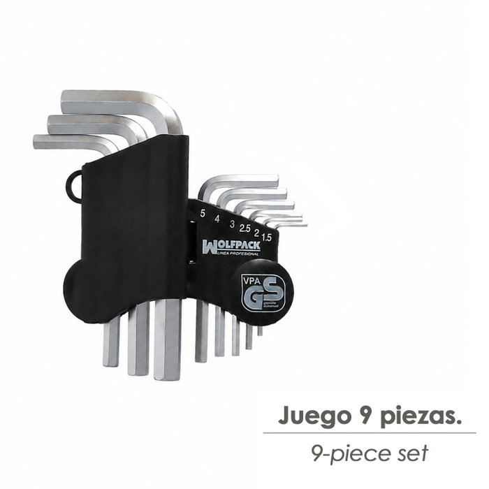 WOLFPACK LINEA PROFESIONAL Jeu de 9 clés Allen (1,5-10,0 mm)