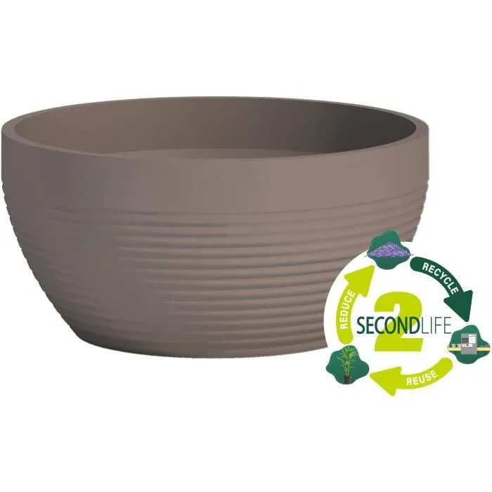 GARDEN ID Coupe Green Care Impact Taupe 25 x 12 cm - En matière 100% recyclée résistante aux UV et au gel - Garantie 10 ans