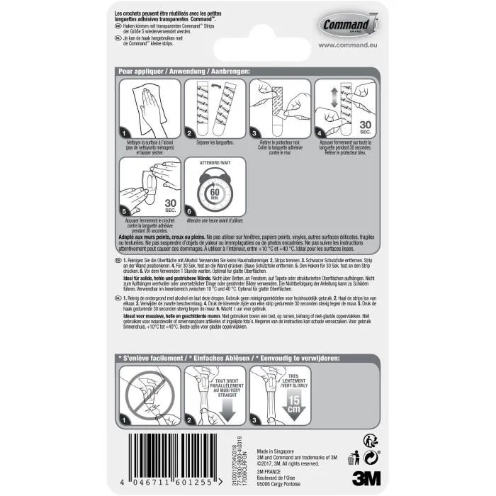3M COMMAND Mini crochet clear - Transparent 3M COMMAND Mini crochet clear - Transparent