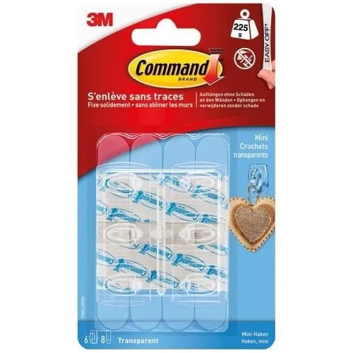 3M COMMAND Mini crochet clear - Transparent 3M COMMAND Mini crochet clear - Transparent