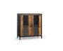 GINER Y COLOMER Buffet Industriel en Bois de Mango et Métal Noir, 2 Portes, Dimensions 90 x 87 x 37 cm, Couleur Noir et Naturel