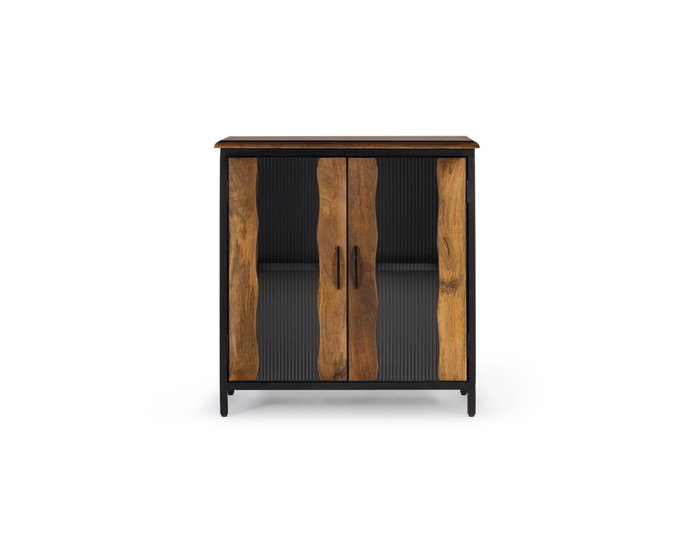 GINER Y COLOMER Buffet Industriel en Bois de Mango et Métal Noir, 2 Portes, Dimensions 90 x 87 x 37 cm, Couleur Noir et Naturel GINER Y COLOMER Buffet Industriel en Bois de Mango et Métal Noir, 2 Portes, Dimensions 90 x 87 x 37 cm, Couleur Noir et Naturel