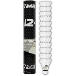 Talbot-Torro Volants de badminton HIT 750 TRAINING Speed 77 - Plumes naturelles, boîte de 12