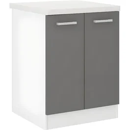 Ultra Meuble bas de cuisine L 60 cm avec plan de travail inclus - Gris