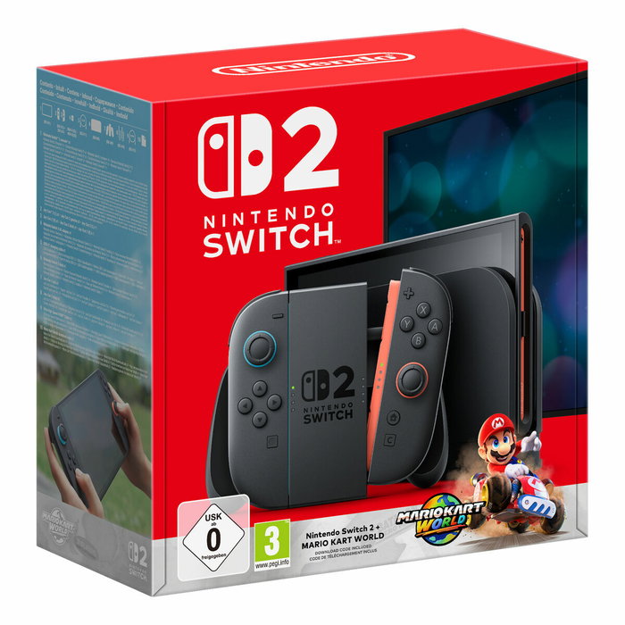 Nintendo Switch 2 + Mario Kart World-Set (Noir, Joy-Cons Bleu Clair & Rouge Clair) inevitable Nintendo Switch 2 + Mario Kart World-Set (Noir, Joy-Cons Bleu Clair & Rouge Clair) inevitable